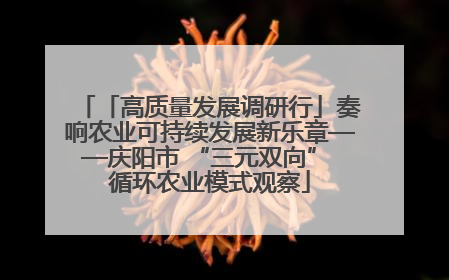 「高质量发展调研行」奏响农业可持续发展新乐章——庆阳市 “三元双向” 循环农业模式观察