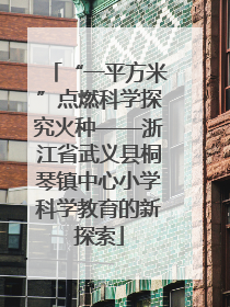 “一平方米”点燃科学探究火种——浙江省武义县桐琴镇中心小学科学教育的新探索