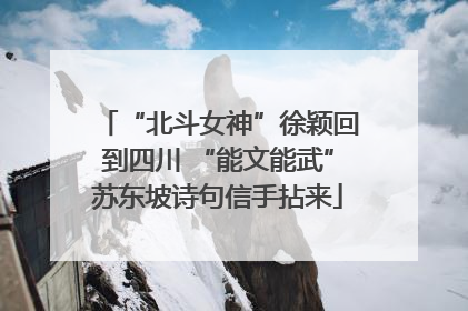“北斗女神”徐颖回到四川 “能文能武”苏东坡诗句信手拈来