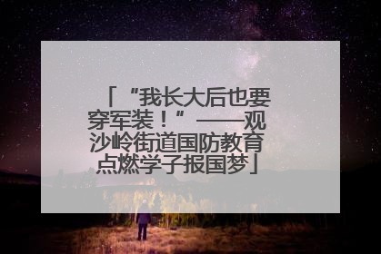 “我长大后也要穿军装！”——观沙岭街道国防教育点燃学子报国梦
