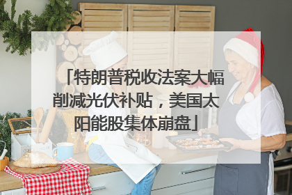 特朗普税收法案大幅削减光伏补贴，美国太阳能股集体崩盘