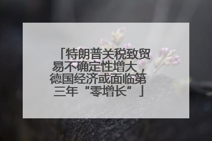 特朗普关税致贸易不确定性增大，德国经济或面临第三年“零增长”
