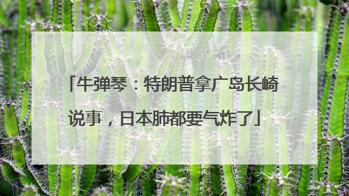 牛弹琴：特朗普拿广岛长崎说事，日本肺都要气炸了
