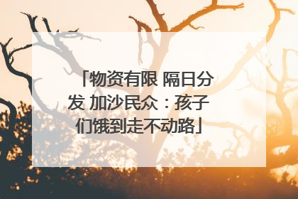 物资有限 隔日分发 加沙民众：孩子们饿到走不动路