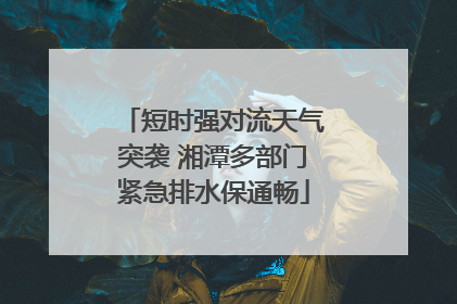 短时强对流天气突袭 湘潭多部门紧急排水保通畅