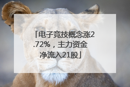 电子竞技概念涨2.72%，主力资金净流入21股