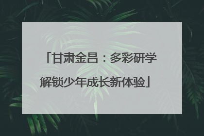 甘肃金昌：多彩研学解锁少年成长新体验