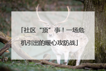 社区“顶”事！一场危机引出的暖心攻防战