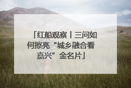 红船观察丨三问如何擦亮“城乡融合看嘉兴”金名片