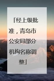 经上级批准，青岛市公安局部分机构名称调整