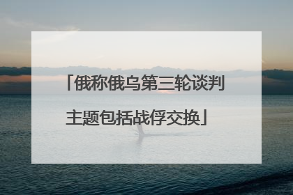 俄称俄乌第三轮谈判主题包括战俘交换