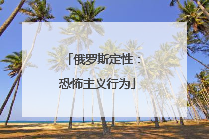 俄罗斯定性：恐怖主义行为