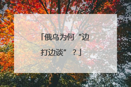 俄乌为何“边打边谈”？