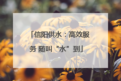 信阳供水：高效服务 随叫“水”到