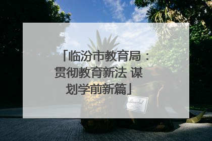 临汾市教育局：贯彻教育新法 谋划学前新篇