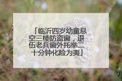 临沂四岁幼童悬空三楼防盗窗，退伍老兵窗外托举二十分钟化险为夷