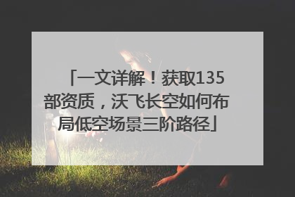 一文详解！获取135部资质，沃飞长空如何布局低空场景三阶路径