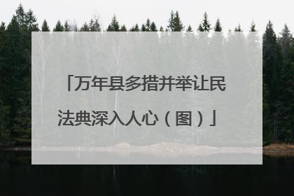 万年县多措并举让民法典深入人心（图）
