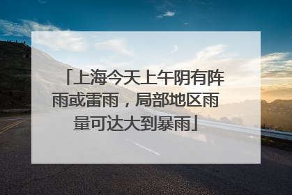 上海今天上午阴有阵雨或雷雨，局部地区雨量可达大到暴雨