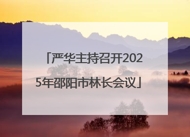 严华主持召开2025年邵阳市林长会议