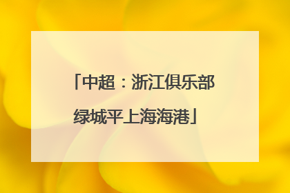 中超：浙江俱乐部绿城平上海海港