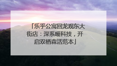 乐乎公寓回龙观东大街店：深系暖科技，开启双栖森活范本