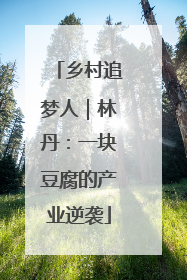 乡村追梦人｜林丹：一块豆腐的产业逆袭