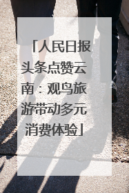 人民日报头条点赞云南：观鸟旅游带动多元消费体验
