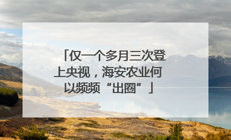 仅一个多月三次登上央视，海安农业何以频频“出圈”
