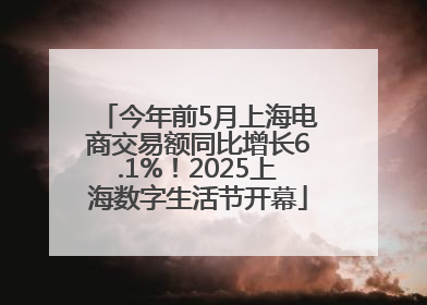 今年前5月上海电商交易额同比增长6.1%！2025上海数字生活节开幕