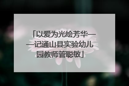 以爱为光绘芳华——记通山县实验幼儿园教师管聪敏