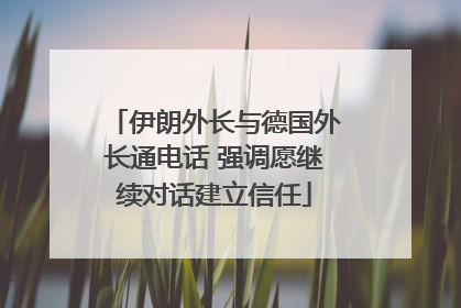 伊朗外长与德国外长通电话 强调愿继续对话建立信任