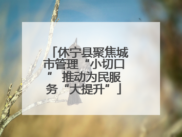 休宁县聚焦城市管理“小切口” 推动为民服务“大提升”