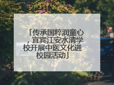 传承国粹润童心，宜宾江安水清学校开展中医文化进校园活动