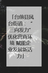 台前县凤台街道：“三向发力”优化营商环境 赋能企业发展新活力
