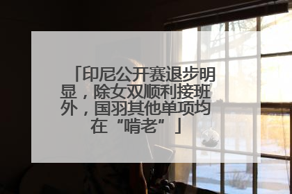 印尼公开赛退步明显，除女双顺利接班外，国羽其他单项均在“啃老”
