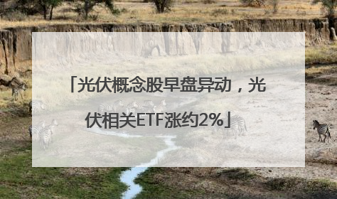 光伏概念股早盘异动，光伏相关ETF涨约2%