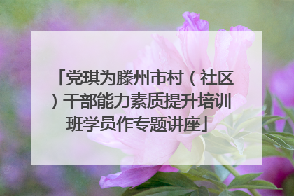 党琪为滕州市村（社区）干部能力素质提升培训班学员作专题讲座
