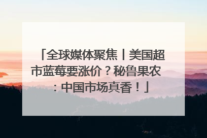 全球媒体聚焦丨美国超市蓝莓要涨价？秘鲁果农：中国市场真香！