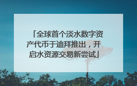 全球首个淡水数字资产代币于迪拜推出，开启水资源交易新尝试