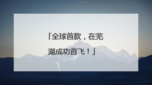全球首款，在芜湖成功首飞！