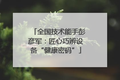 全国技术能手彭彦军：匠心巧辨设备“健康密码”