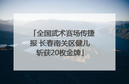 全国武术赛场传捷报 长春南关区健儿斩获20枚金牌