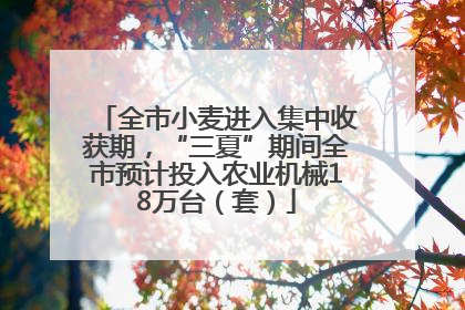 全市小麦进入集中收获期，“三夏”期间全市预计投入农业机械18万台（套）