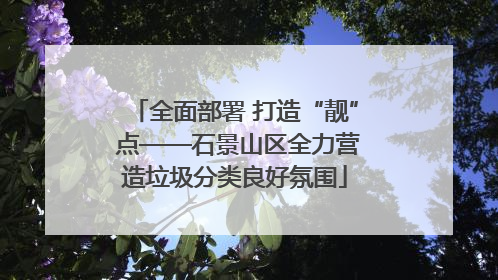 全面部署 打造“靓” 点——石景山区全力营造垃圾分类良好氛围