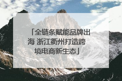 全链条赋能品牌出海 浙江衢州打造跨境电商新生态