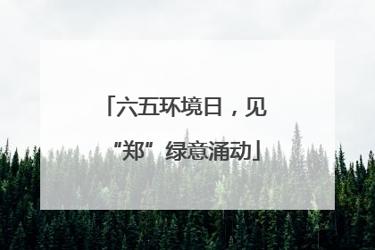 六五环境日，见“郑”绿意涌动