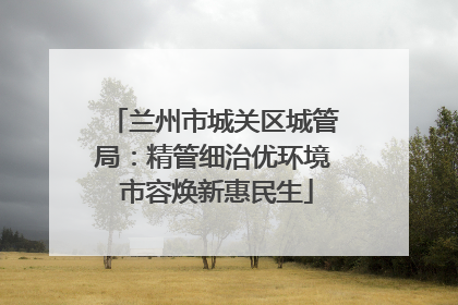兰州市城关区城管局：精管细治优环境 市容焕新惠民生