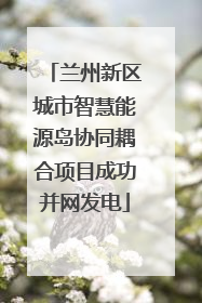 兰州新区城市智慧能源岛协同耦合项目成功并网发电