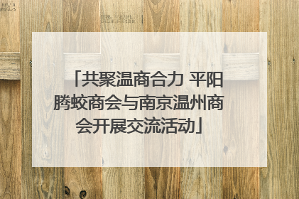 共聚温商合力 平阳腾蛟商会与南京温州商会开展交流活动